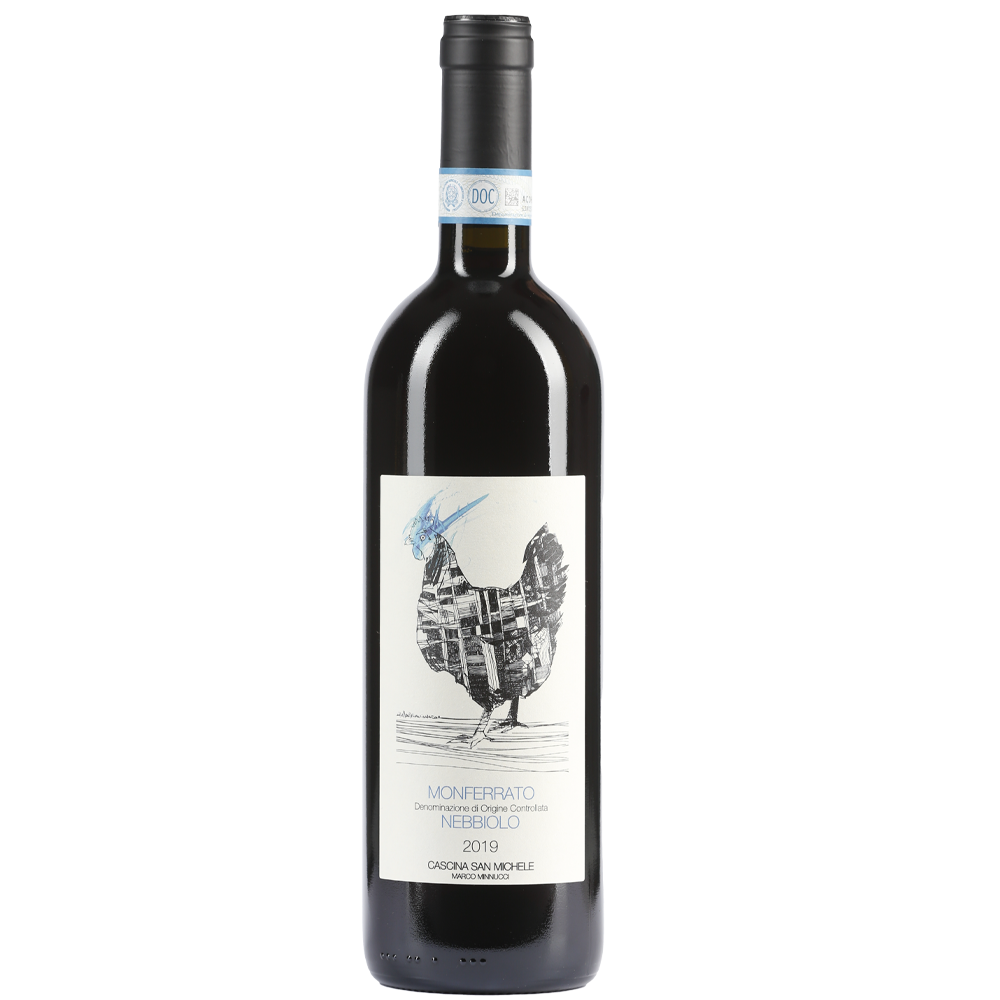 Bottle of Moferrato Nebbiolo wine  2019